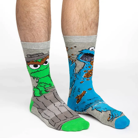 Unisex Oscar and Cookie Monster Socks