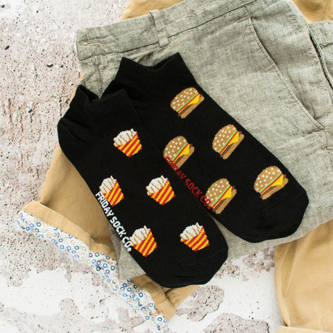 Men's Burger and Fries Ankle Socks