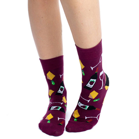 Unisex Wine and Cheese Socks