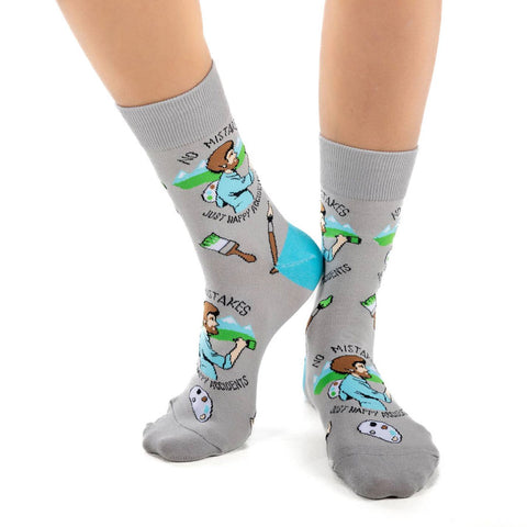 Unisex Bob Ross Happy Accident Socks