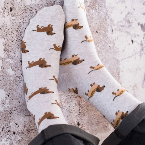 Men's Wiener Dog Hot Dog Socks