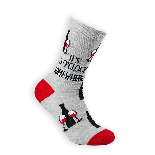 Unisex It's 5 O'clock Somewhere Wine Socks