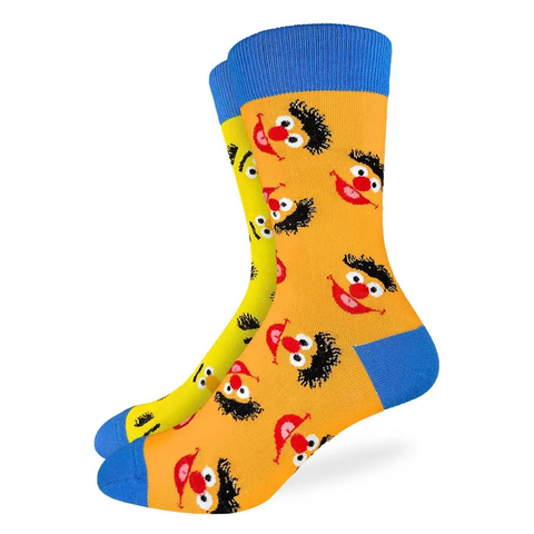 Unisex Sesame Street, Bert and Ernie Mismatched Heads Socks