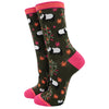 Unisex Panda and Bamboo Leaf Socks