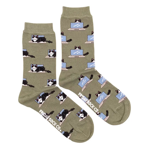 Women's Lap(top) Cat Socks