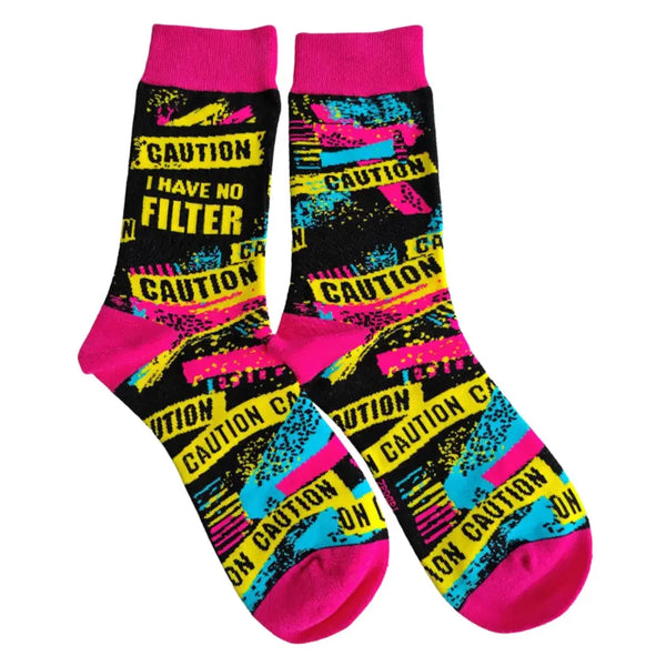 Women's Caution I Have No Filter Socks