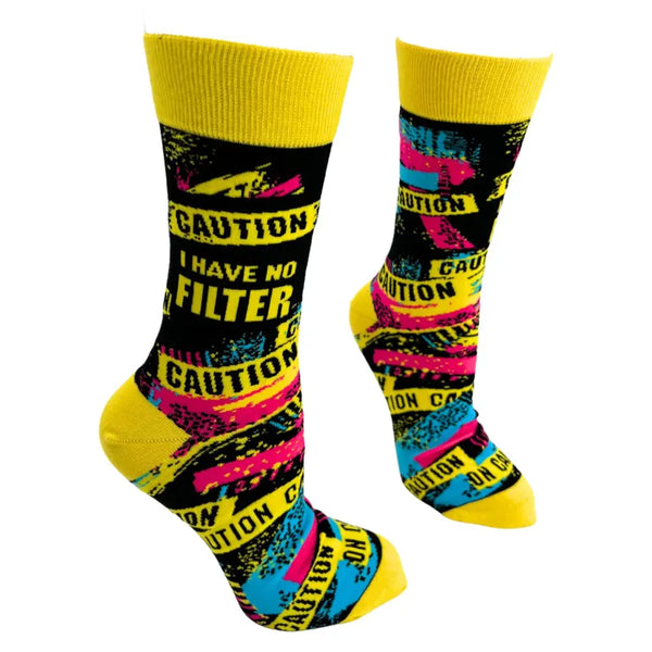 Men's Caution I Have No Filter Socks