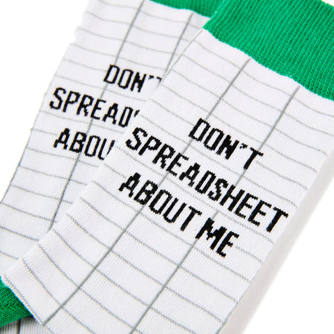 Unisex Don't Spread Sheet About Me Socks