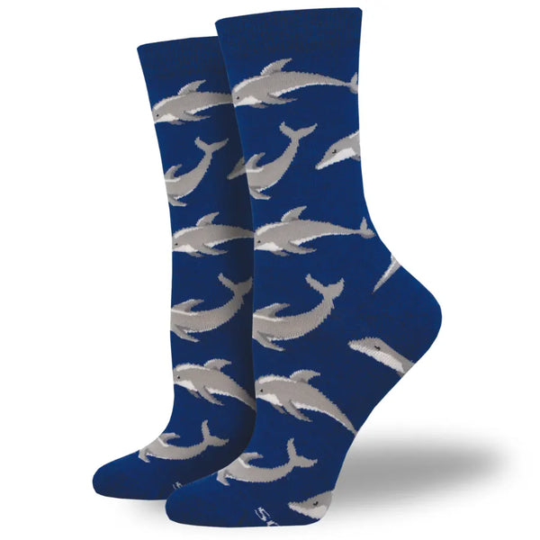 Women's Joyous Dolphin Silky Soft Bamboo Socks