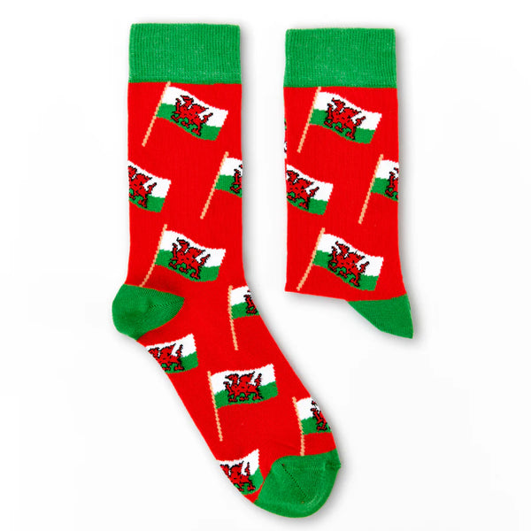 Unisex Welsh Waving Flag Socks