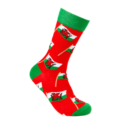 Unisex Welsh Waving Flag Socks