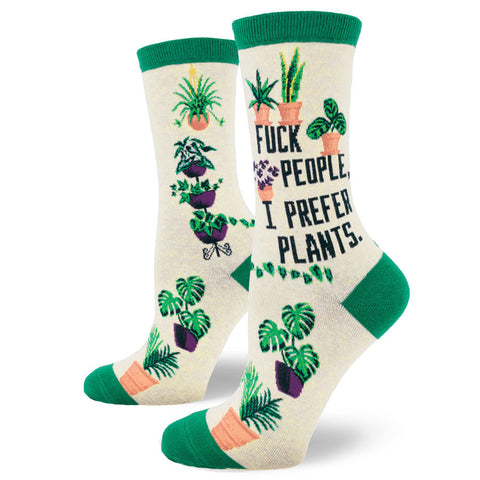Women's Fuck People, I Prefer Plants Socks