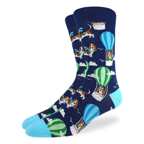 Unisex Basset Hound in Air Balloons Socks