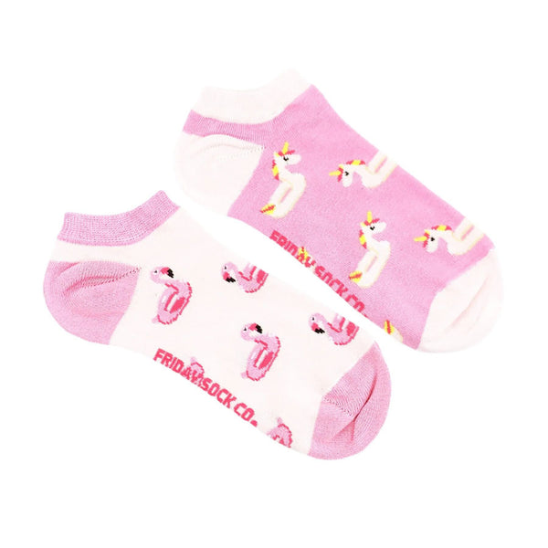 Women's Unicorn and Flamingo Pool Floaty Ankle Socks