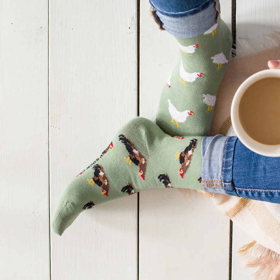 Chicken Pattern Socks Women's Chicken & Rooster Socks | Novelty Animal Socks - Sock Vault ...