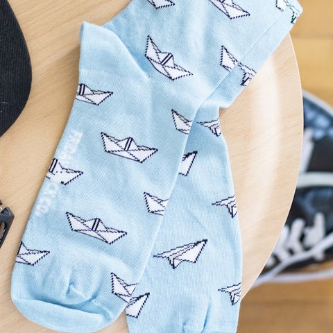 Men's Paper Planes and Boats Socks