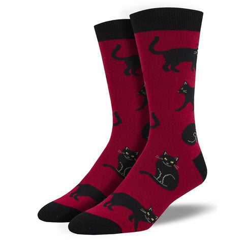 Men's Black Cat Socks (Silky Soft Range)