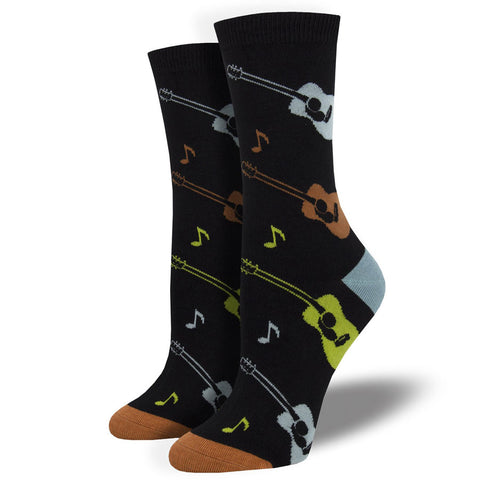 Women's Listen To The Music Guitar Socks (Silky Soft Range)